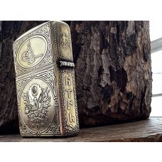 Türk/Osmanlı/Selçuklu Kartalı İşlemeli Özel Üretim Zippo Çakmak